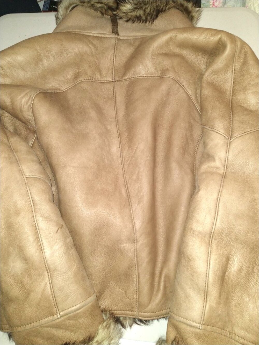 Leather Jacket Women Vintage 90's Lambs Mode Leather Fur Special Maker - Picture 4 of 6